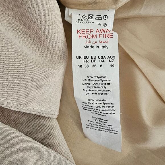 Boohoo Women's Jacket sz 10 Cream Double Button Overcoat with Belt Loops - Picture 7 of 7